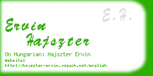 ervin hajszter business card